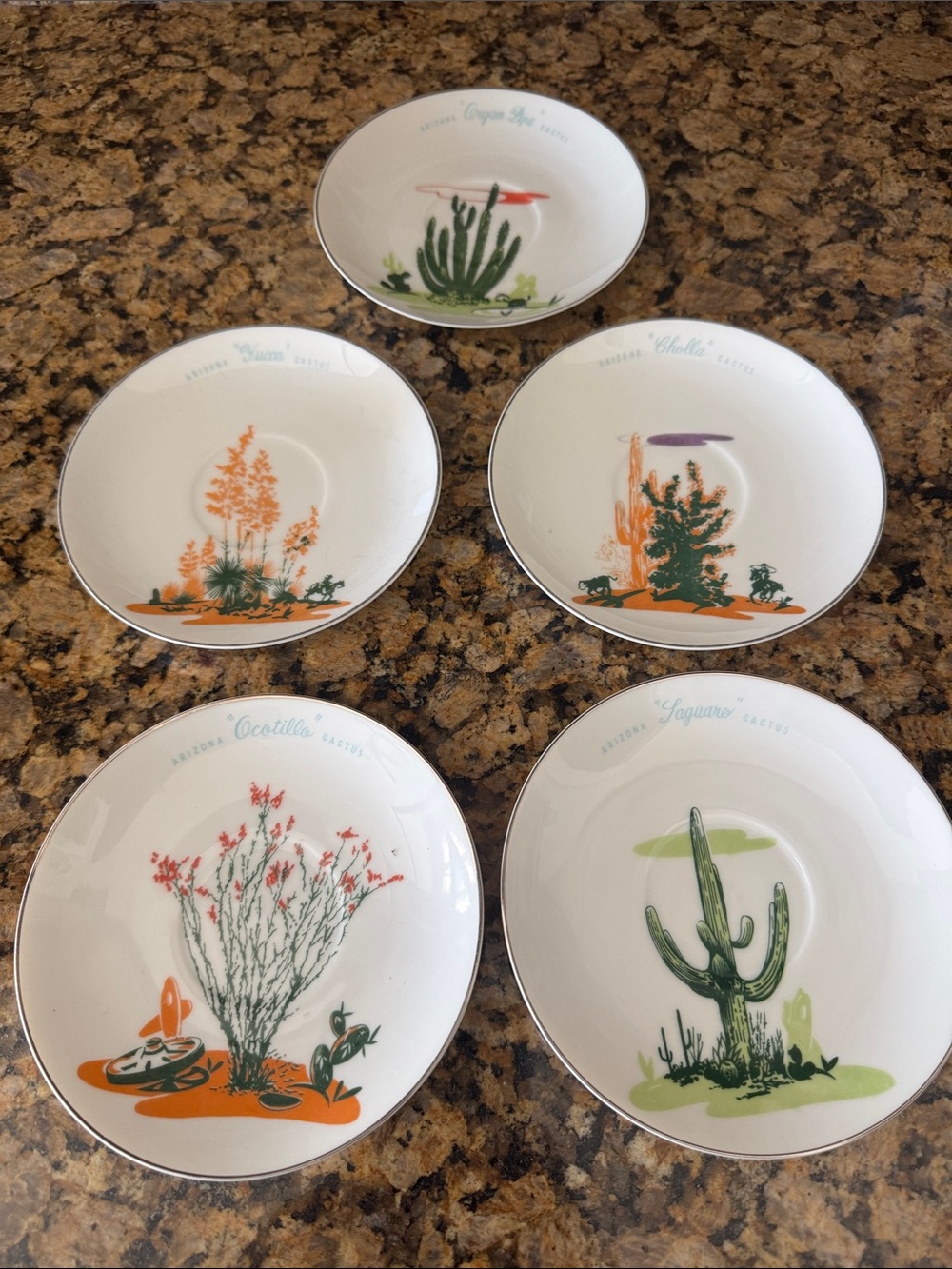 Blakely Vintage Desert Botanical Dessert Plates - Highly Collectible